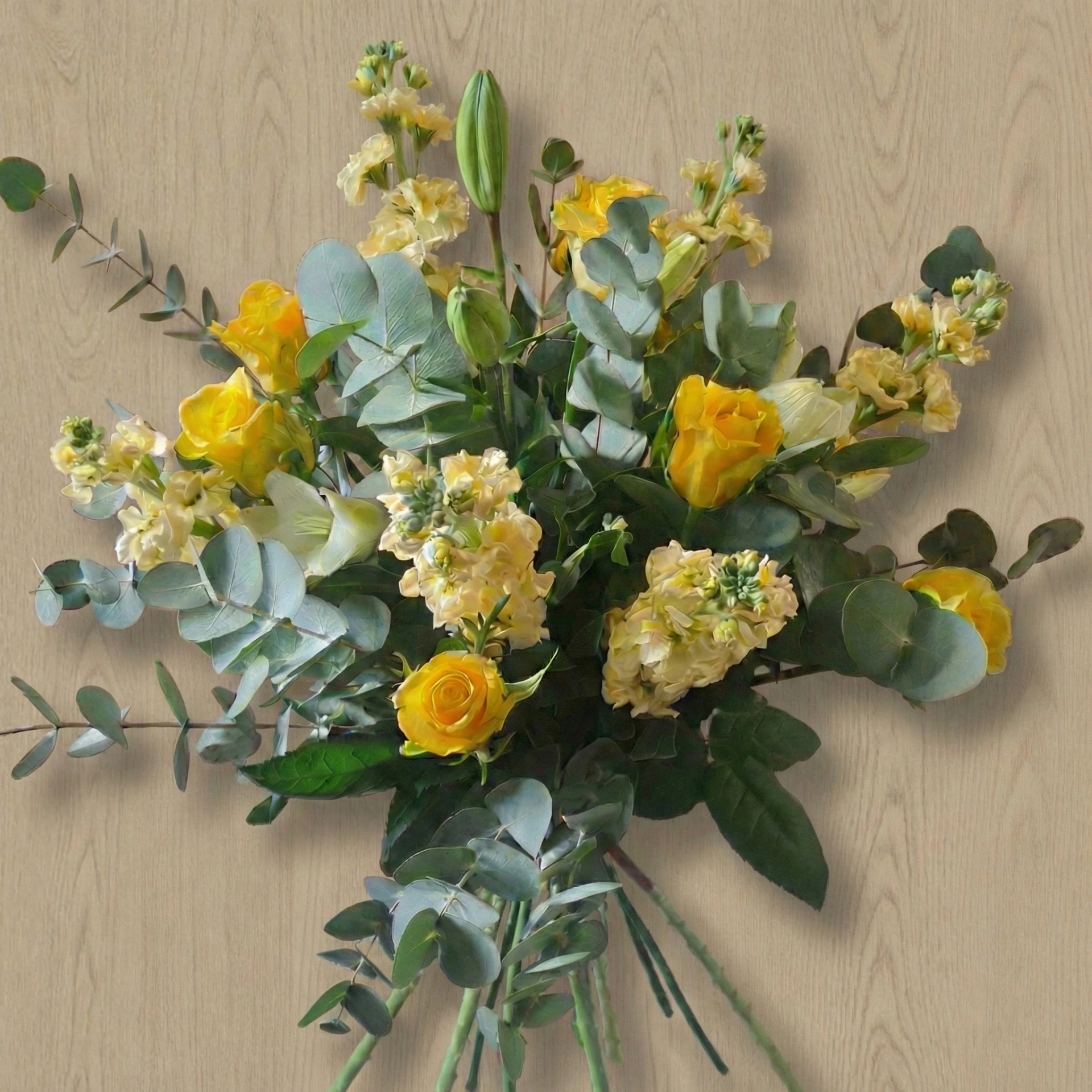 Bouquet jaune pastel