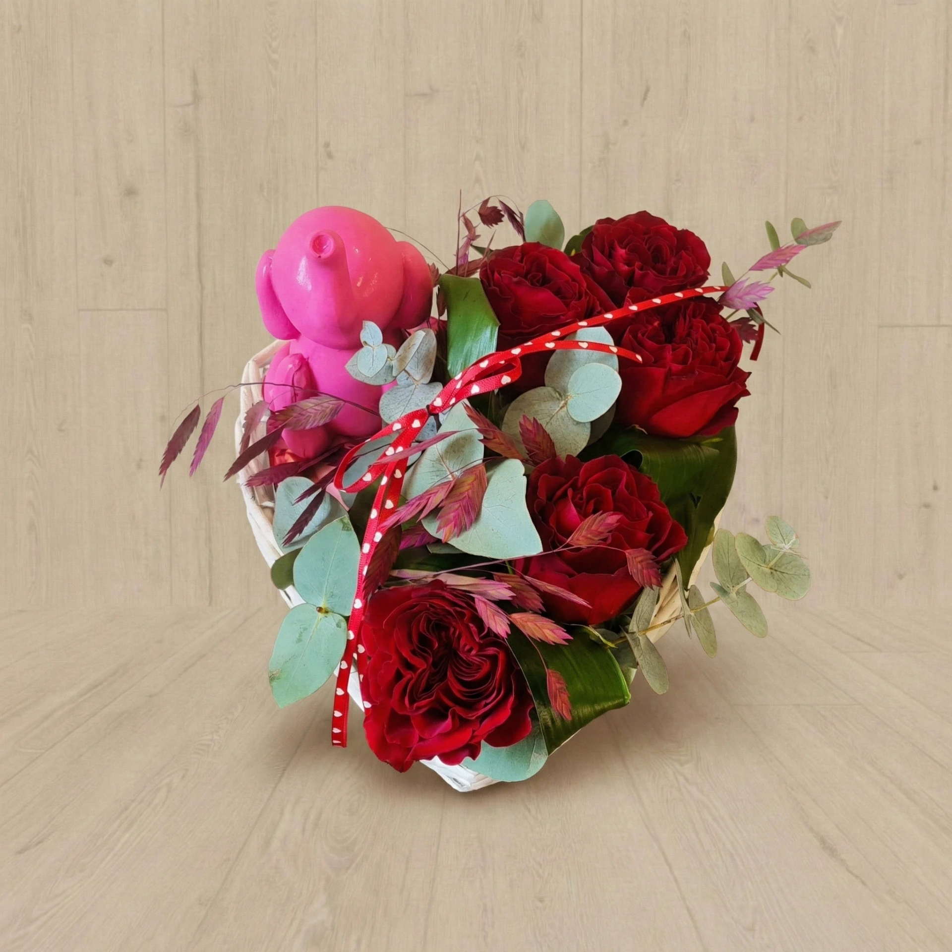 Cœur roses & éléphant