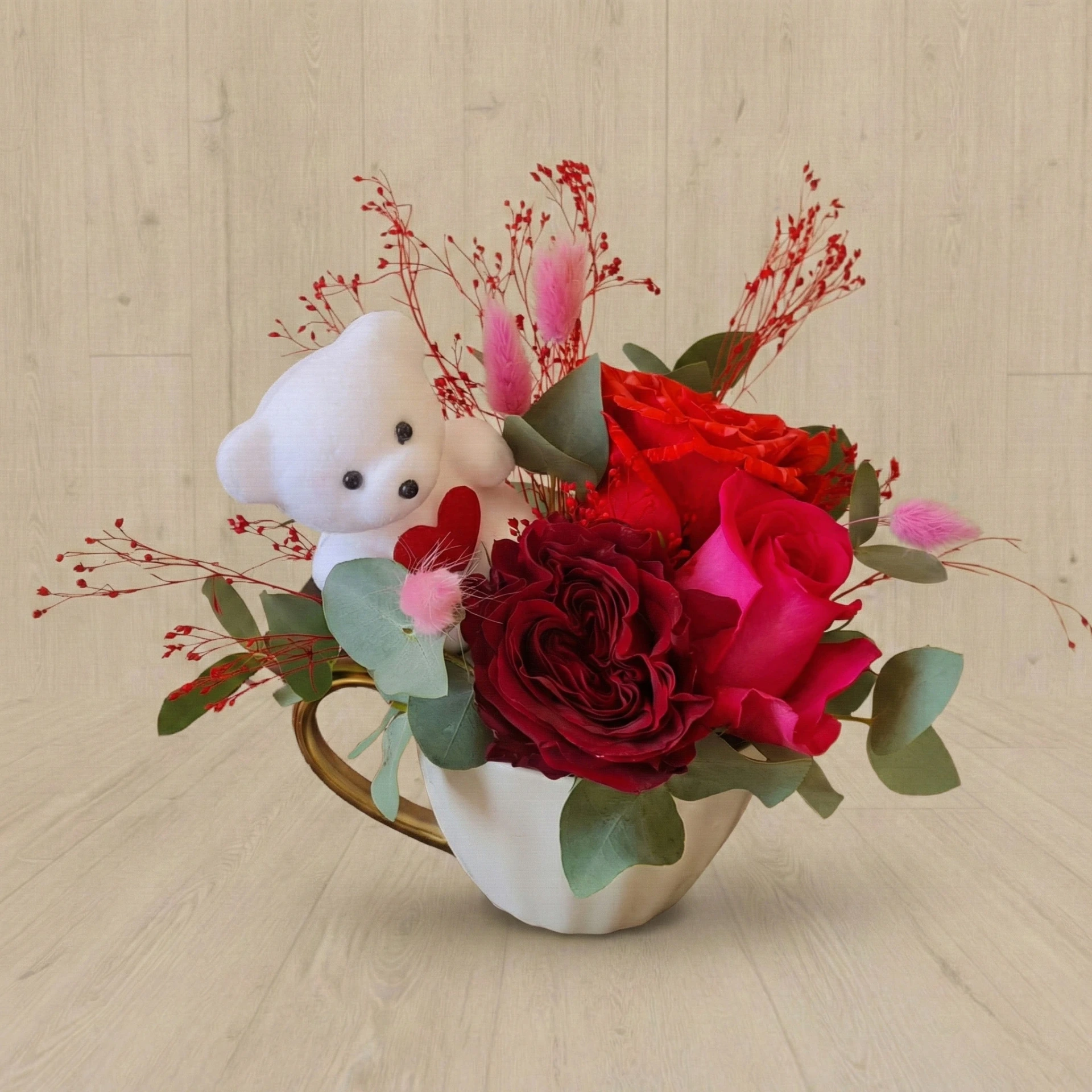 Tasse roses & ourson