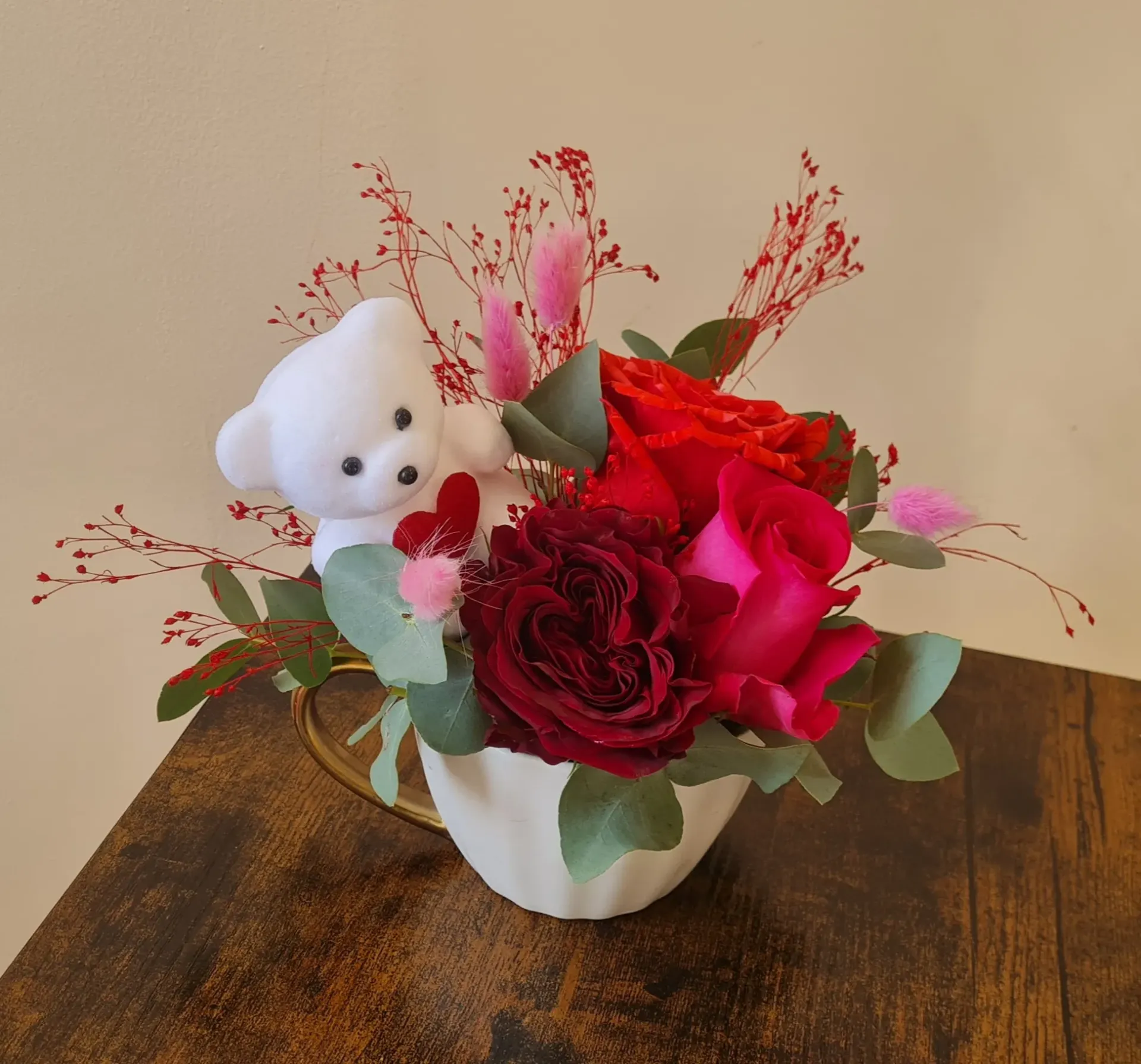 Tasse roses & ourson