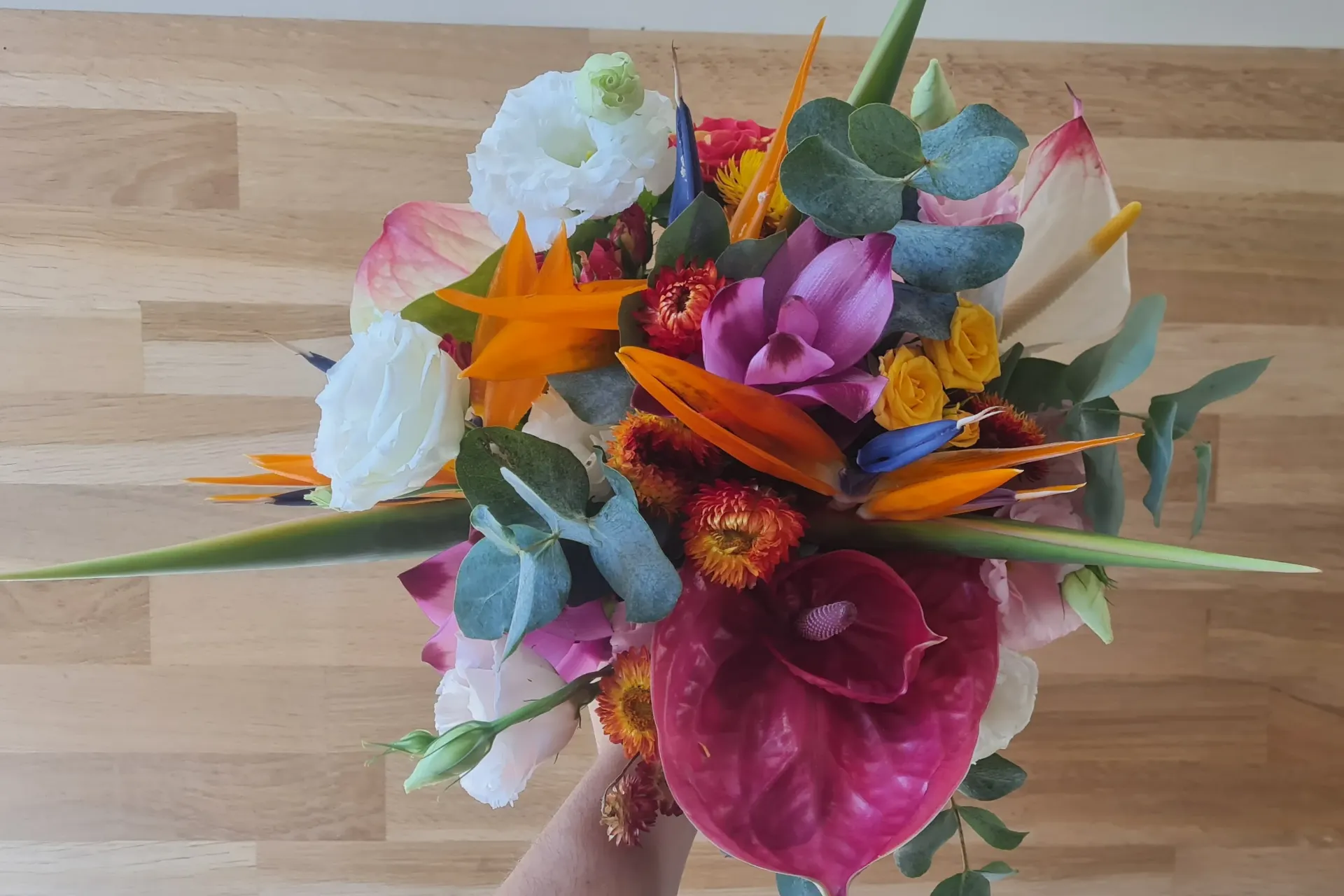 Bouquet de mariée soleil et fleurs